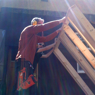 Meet your team. - Mike Westra Construction - This image shows owner Mike Westra hard at work on a job site. 